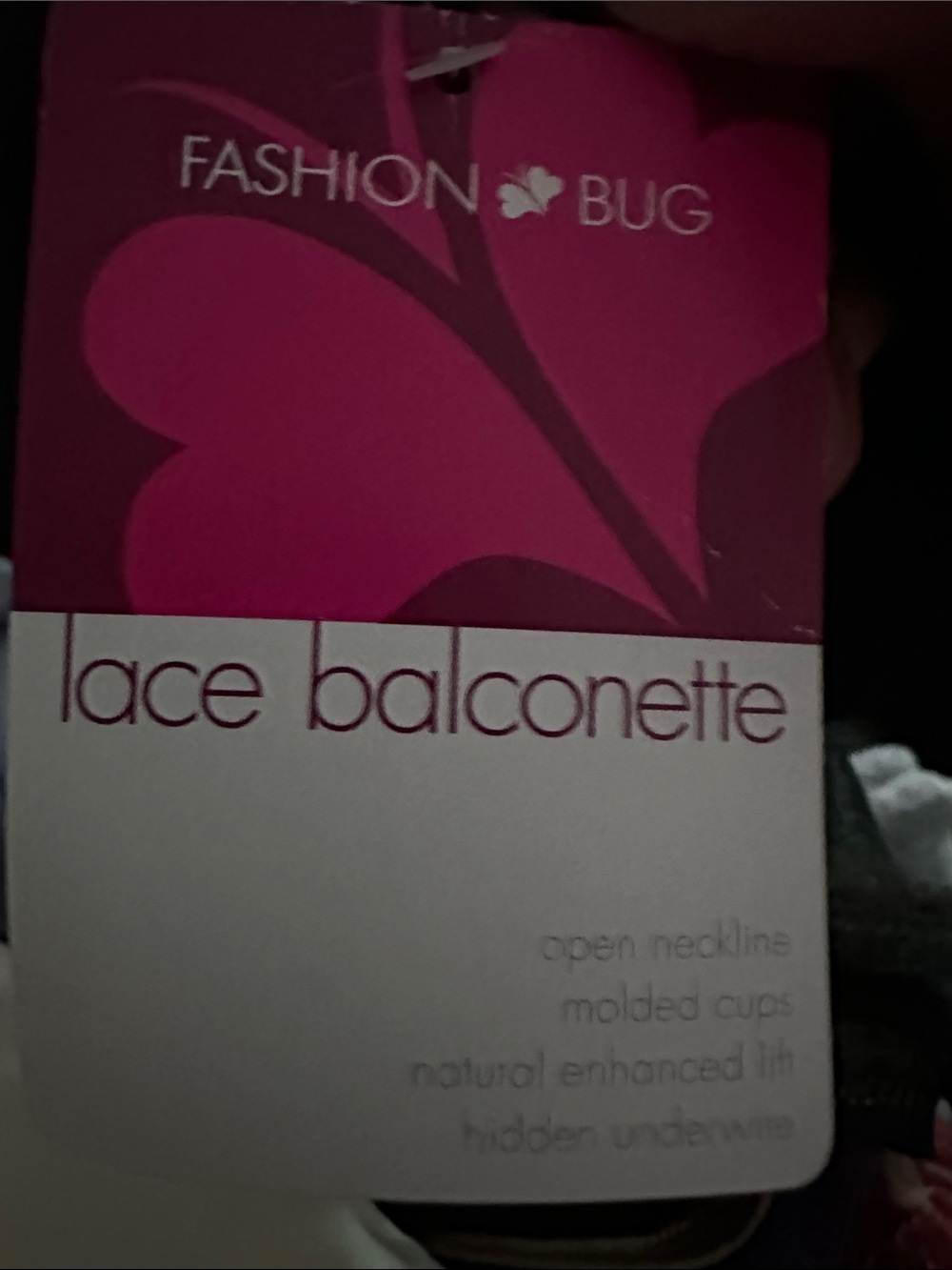 Fashion Bug Lace Balconette Bra - Magenta Pink